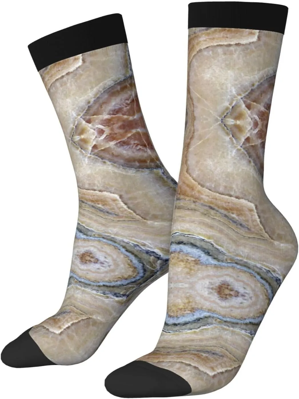 Adult Socks, Onyx Stone Pale Blue Print Winter Warm Wool Socks for Women, Soft Cozy Socks, Knit Boots Socks for Men