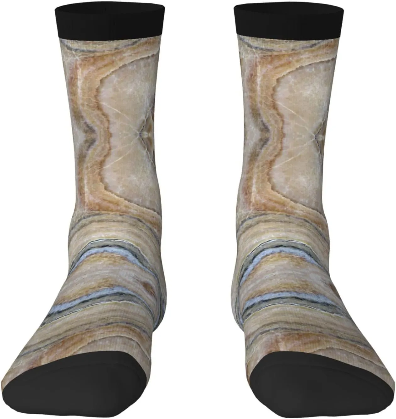 Adult Socks, Onyx Stone Pale Blue Print Winter Warm Wool Socks for Women, Soft Cozy Socks, Knit Boots Socks for Men