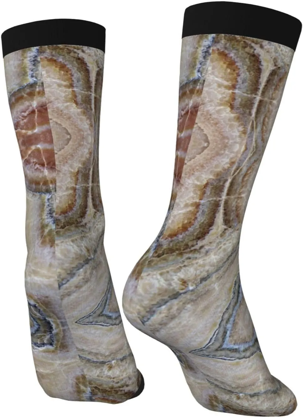 Adult Socks, Onyx Stone Pale Blue Print Winter Warm Wool Socks for Women, Soft Cozy Socks, Knit Boots Socks for Men