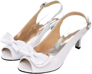 AIMODOR Womens Peep Toe Kitten Heels Sandals Ladies Slingback Dress Pumps