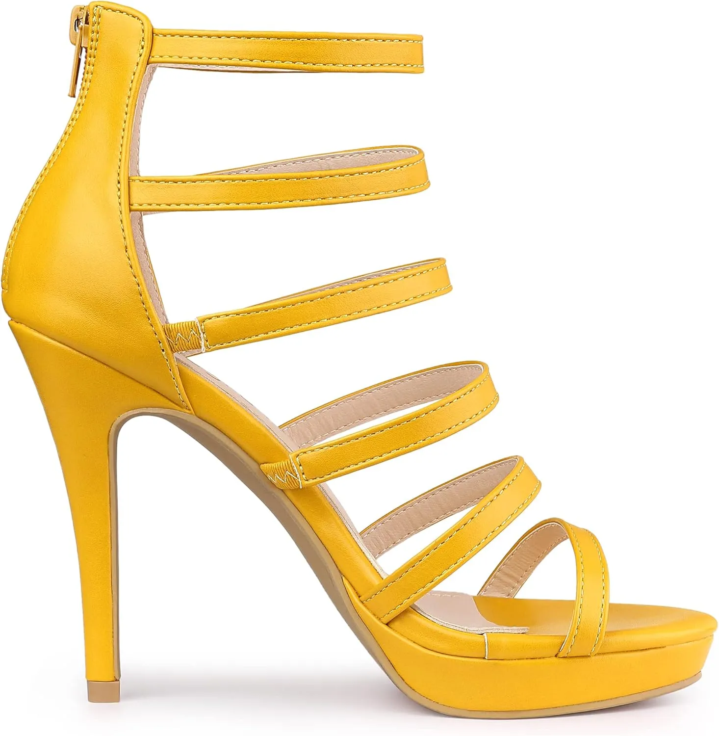 Allegra K Women's Platform Gladiator Strappy Indianapolis Stiletto Heel Sandals