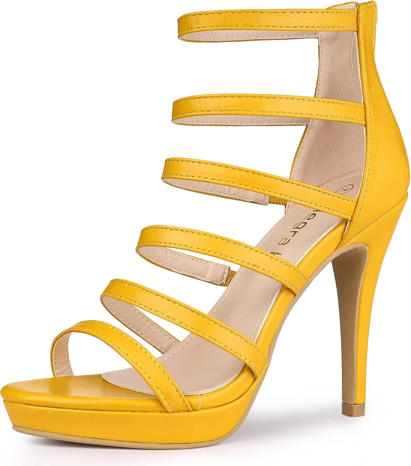 Allegra K Women's Platform Gladiator Strappy Indianapolis Stiletto Heel Sandals