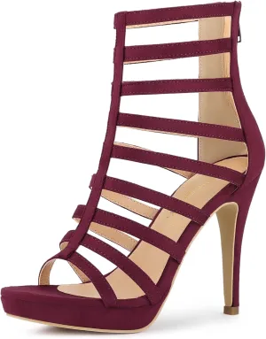 Allegra K Women's Stiletto Platform Heels Strappy Gladiator Heel Sandals
