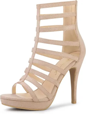 Allegra K Women's Stiletto Platform Heels Strappy Gladiator Heel Sandals