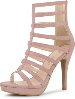 Allegra K Women's Stiletto Platform Heels Strappy Gladiator Heel Sandals
