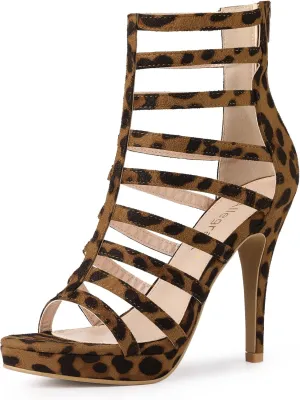 Allegra K Women's Stiletto Platform Heels Strappy Gladiator Heel Sandals