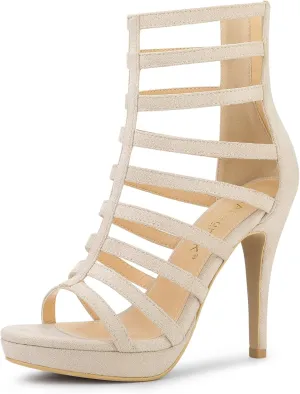 Allegra K Women's Stiletto Platform Heels Strappy Gladiator Heel Sandals