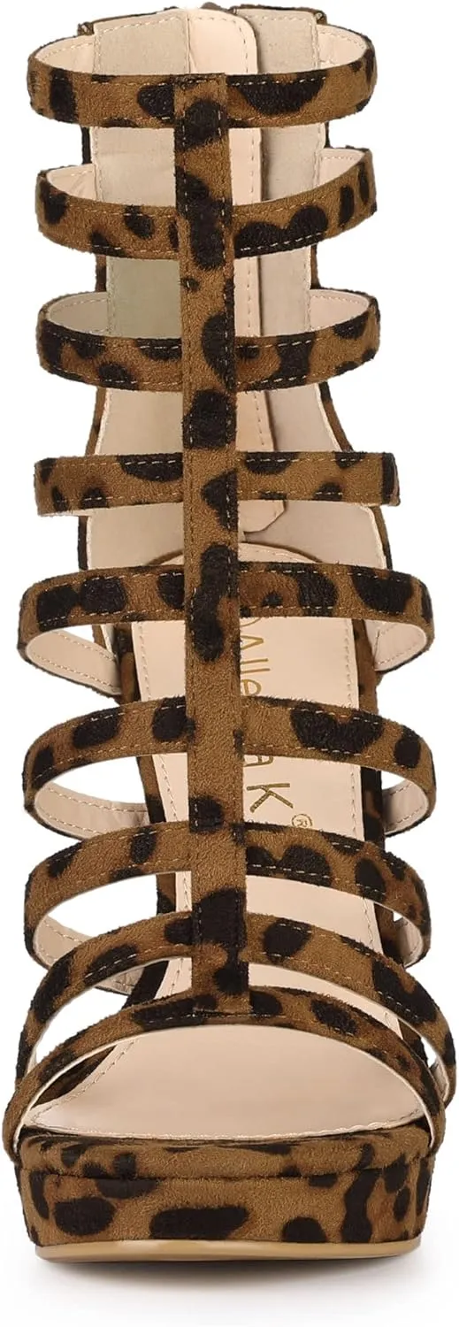 Allegra K Women's Stiletto Platform Heels Strappy Gladiator Heel Sandals