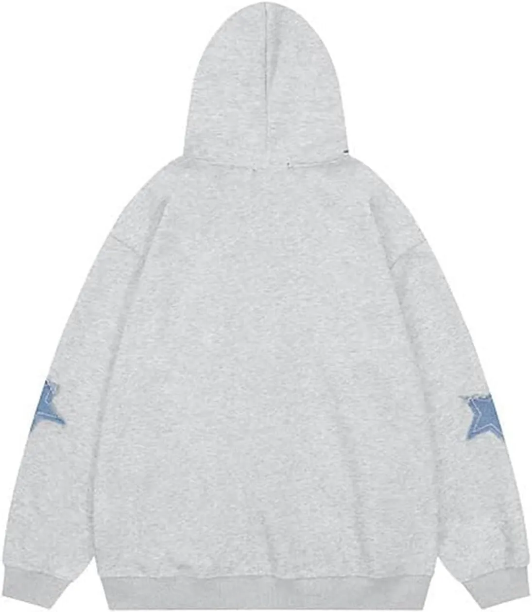 Amiblvowa Y2K Zip Up Hoodie Men Women Star Letter Graphic Hoodies Vintage Aesthetic Hooded Sweatshirt Harajuku Jacket