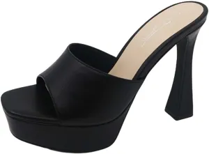 Anne Michelle Women Platform High Heel Open Toe Slip on sandals