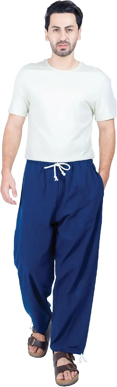 Baggy Sweatpants Men Cotton, Drawstring Lounge Pants, Relaxed Fit, Ideal for Comfort