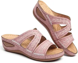 BBPM Womens Flat Sandals Lightweight Non Slip Flip Flops Summer Beach Sandals Dress Shoes Comfortable Outdoor Shoes Ladies Summer Sandals Open Toe Platform Shoes,Pink,EU39/US7.5