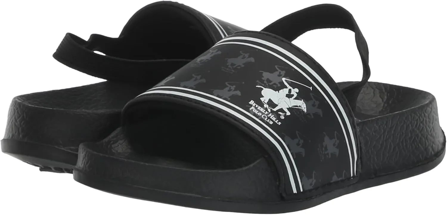 Beverly Hills Polo Club Boy's Slides Comfortable Non-Slip Sandals (Toddler-Big Kid)