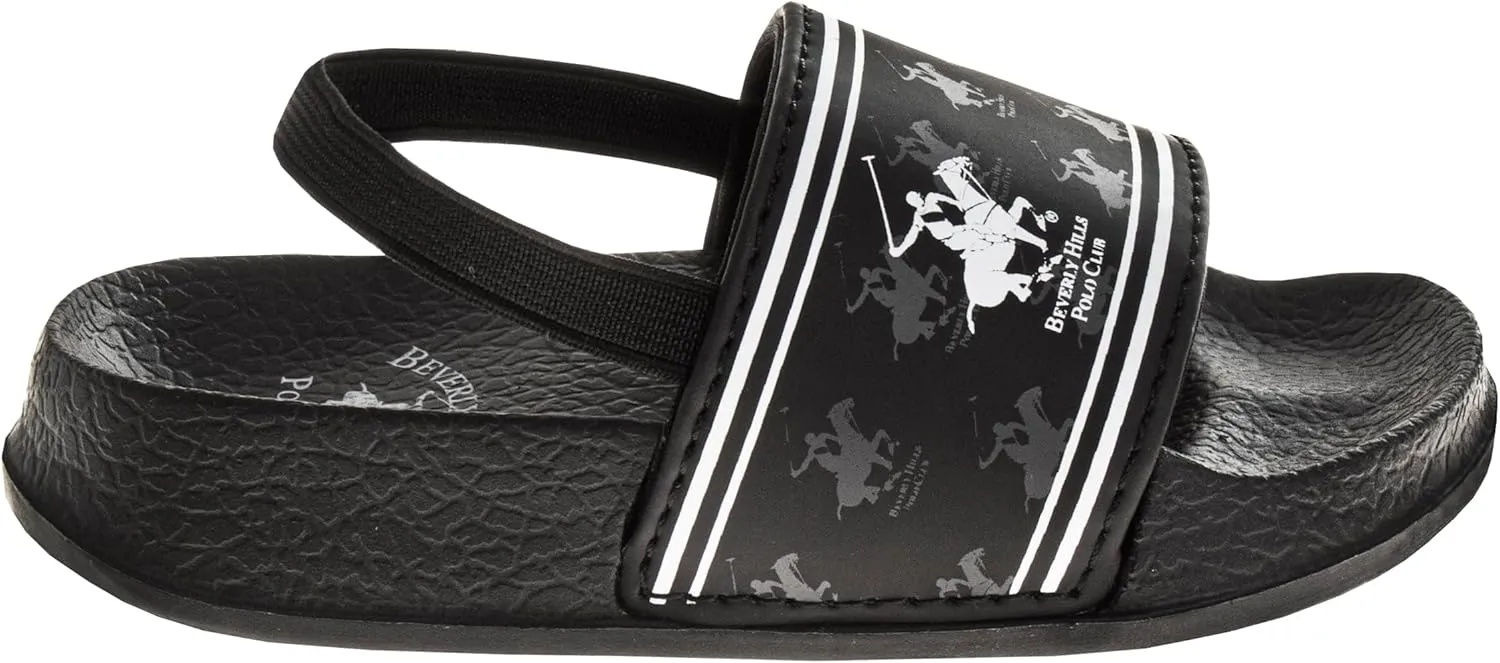 Beverly Hills Polo Club Boy's Slides Comfortable Non-Slip Sandals (Toddler-Big Kid)