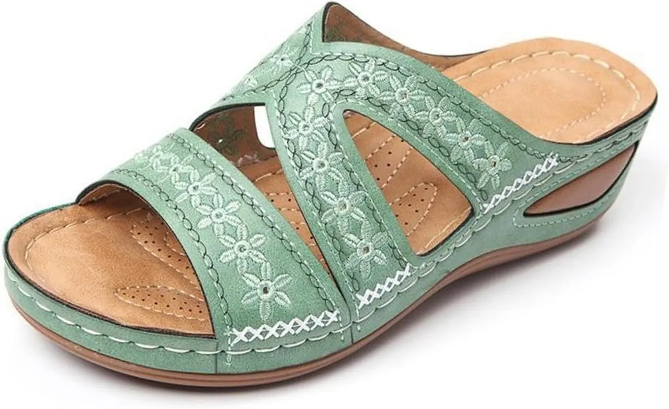 Blisscomfy Arch Support Wide Toe Box Open Toe Sandals,Damping Sole Upgradation Stretch Lightweight Sandals