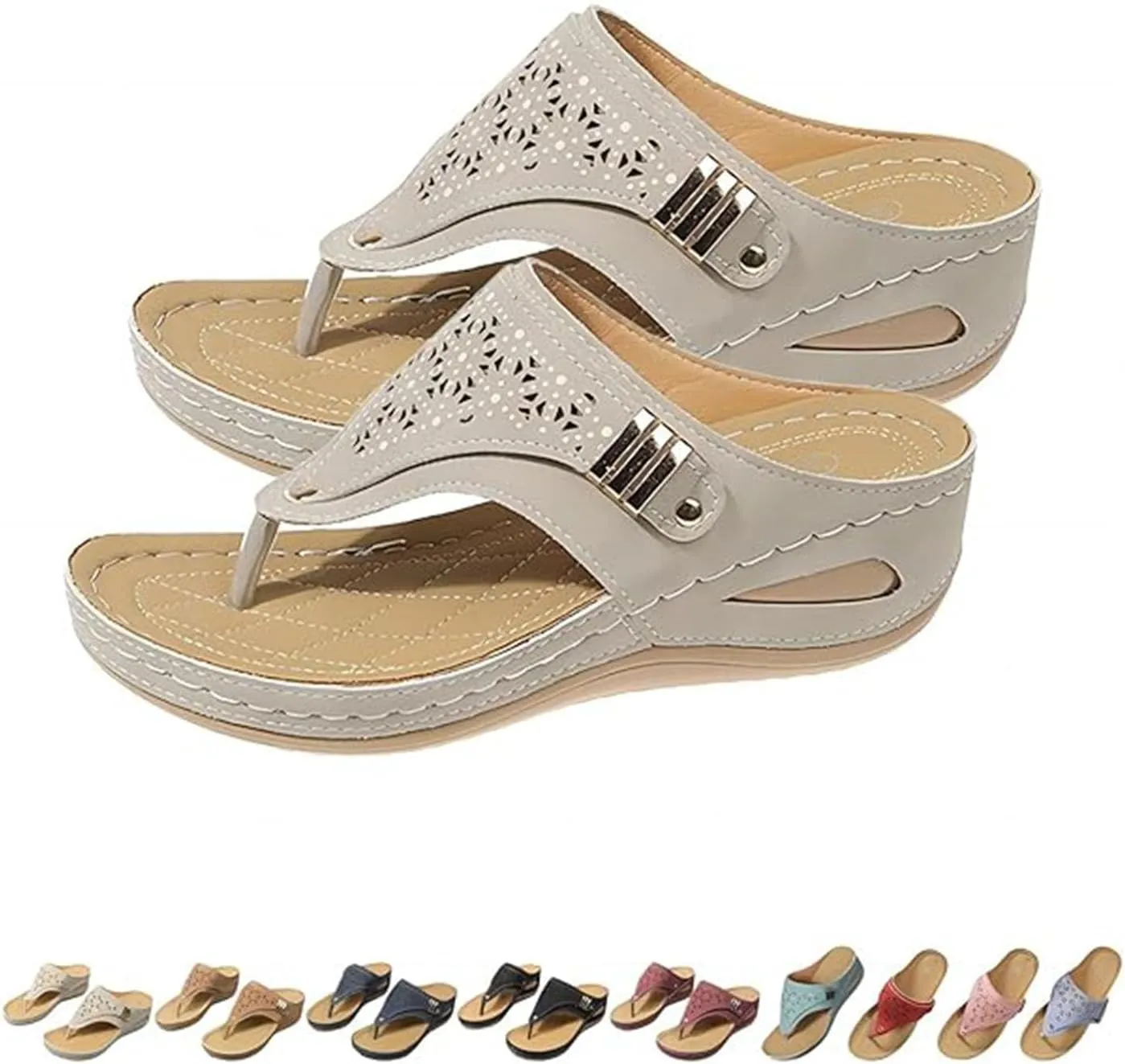 Breathable Mesh Sports Sandals With Non-Slip Sole, Women Summer Orthopedic Sandals Solid Color Mesh Breathable Open Toe Flip-Flops
