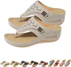 Breathable Mesh Sports Sandals With Non-Slip Sole, Women Summer Orthopedic Sandals Solid Color Mesh Breathable Open Toe Flip-Flops