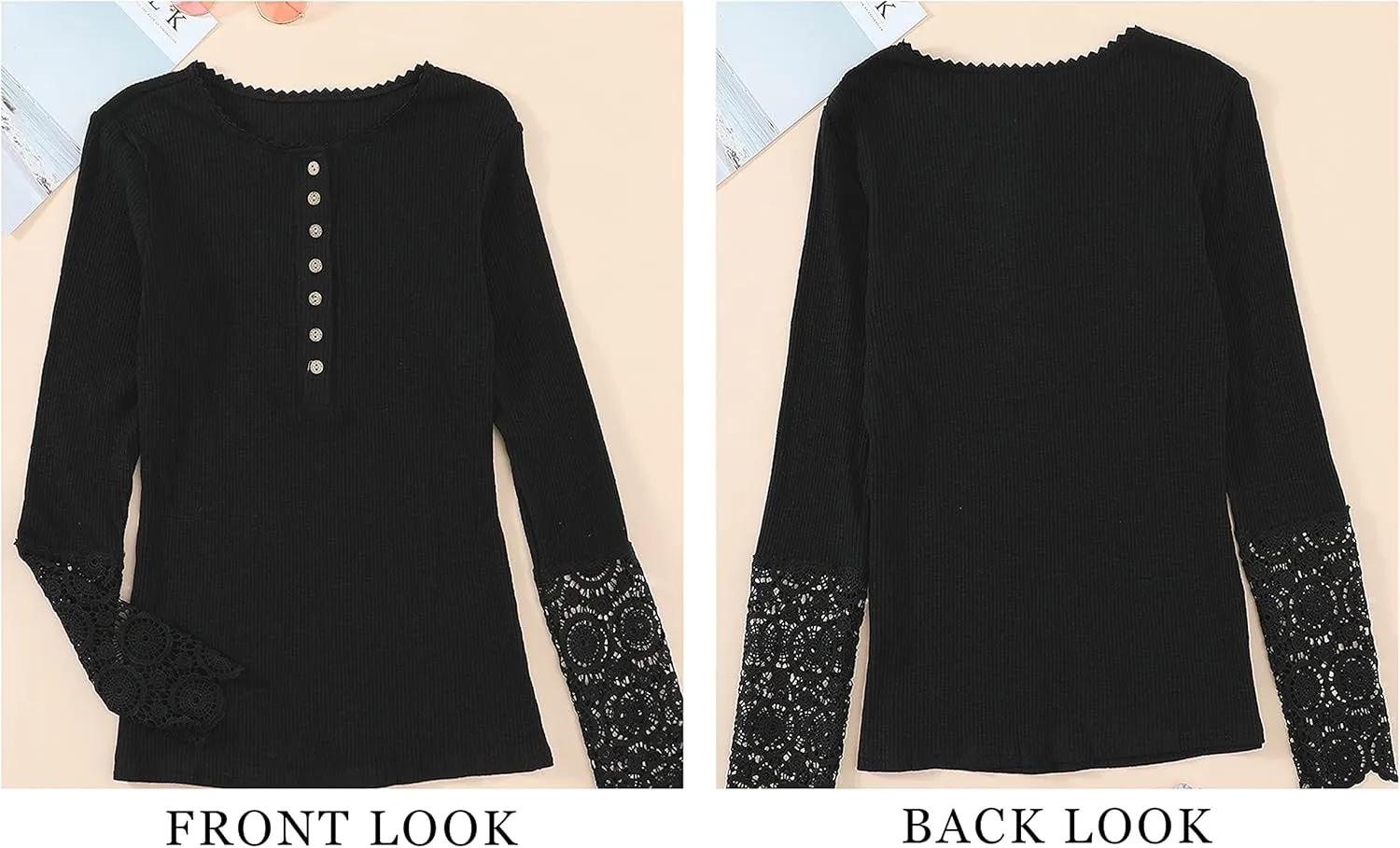 BTFBM Women Long Sleeve Shirts Solid Button V Neck Lace Sleeves Slim Fit Casual Fall Shirts 2025