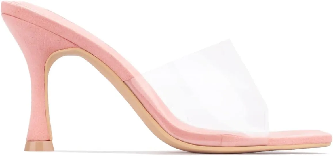 Cape Robbin Clear Sexy High Heels for Women, Transparent Open Toe Shoes Heels for Women