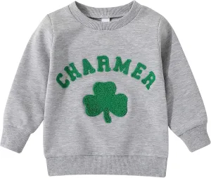 Christmas Outfit Toddler Baby Girl Pink Sweatshirt Long Sleeve Crewneck Pullover Xmas Santa Shirt Tops Winter Clothes
