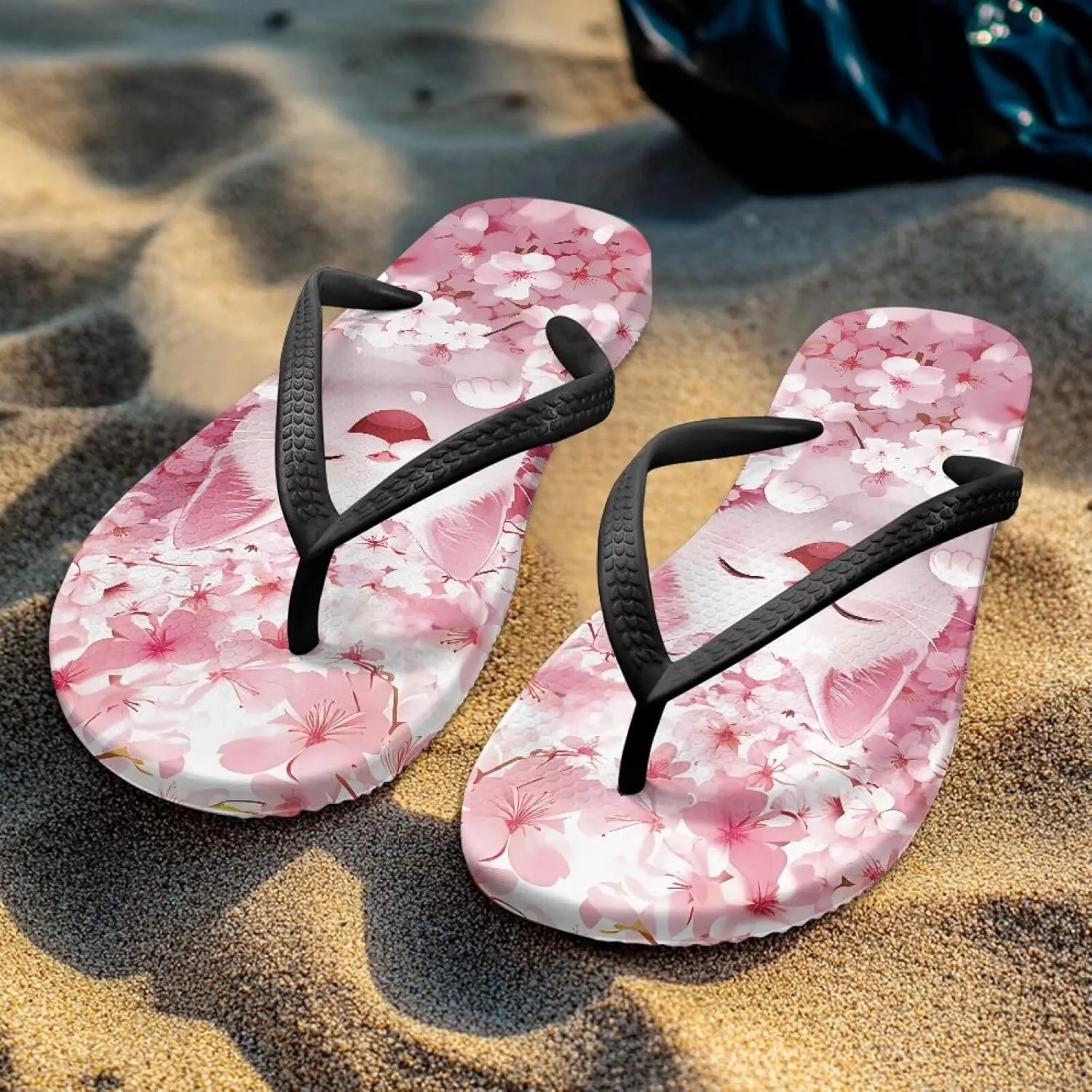 Classic Slip On Outdoor Flip Flops Sandals Mother Woman Comfortable Anti-Slip Party Slippers Sandals for Parks Travel Size 5.5-9.5 Black Sole