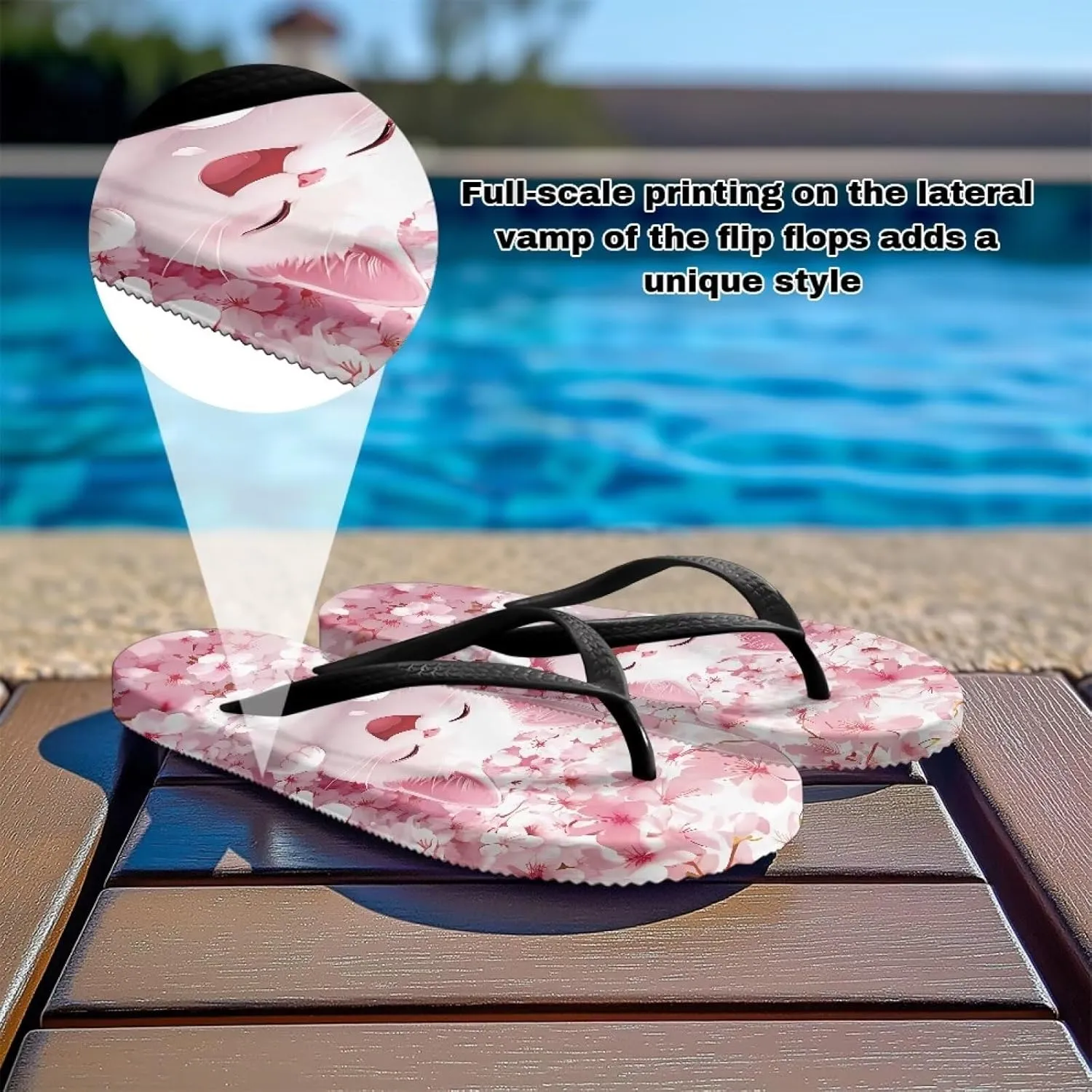 Classic Slip On Outdoor Flip Flops Sandals Mother Woman Comfortable Anti-Slip Party Slippers Sandals for Parks Travel Size 5.5-9.5 Black Sole
