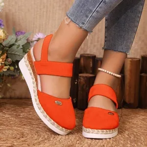 Closed Toe Platform Wedge Sandals, 2025 Espadrilles Wedges for Women Heel Casual, Women's Espadrilles Dressy Sandals, Comfortable Anti Slip Summer Shoes with Adjustable Buckle Ankle Strap