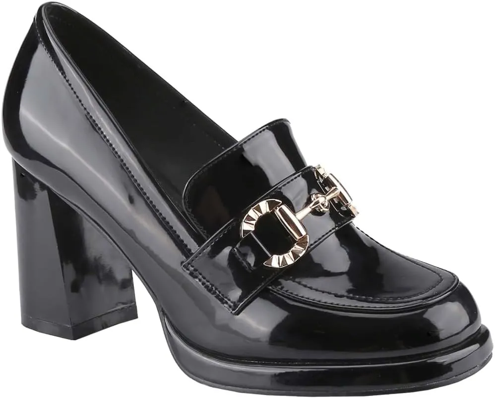 CLOVERLAY Women's Platform Loafer Heels Closed Toe Chunky Block Heel High Penny Loafers Pumps Elegant Comfort Casual Slip On Spring Summer Vacation Spring Break Easter
