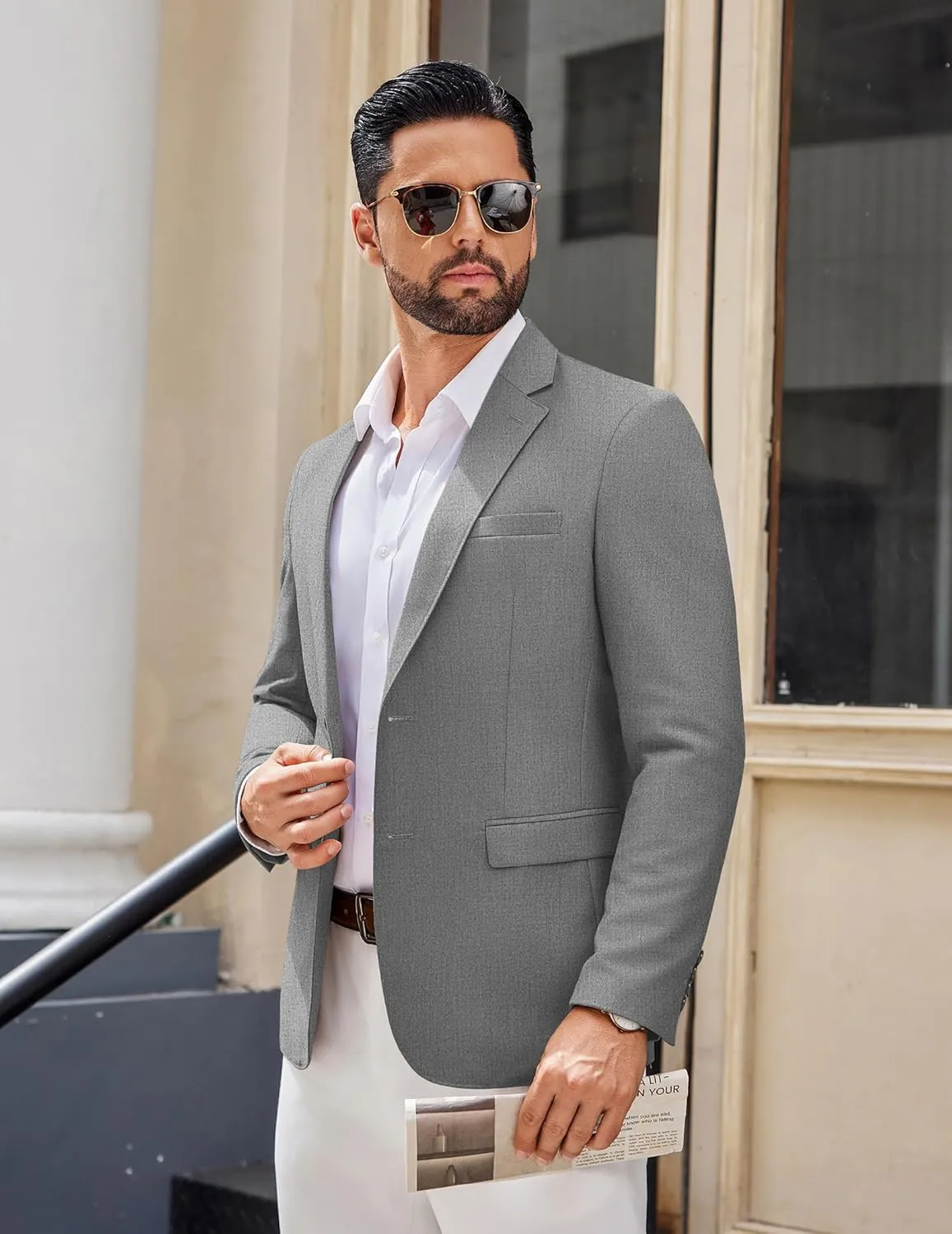 COOFANDY Men's Casual Blazer Lightweight Sport Coats Two Buttons Slim Fit Suit Jacket for Business Wedding Dress