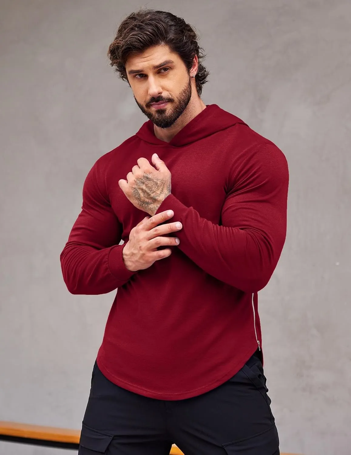 COOFANDY Men's Workout Sweatshirts Long Sleeve Muscle Fit Athletic Gym Hoodies Pullover