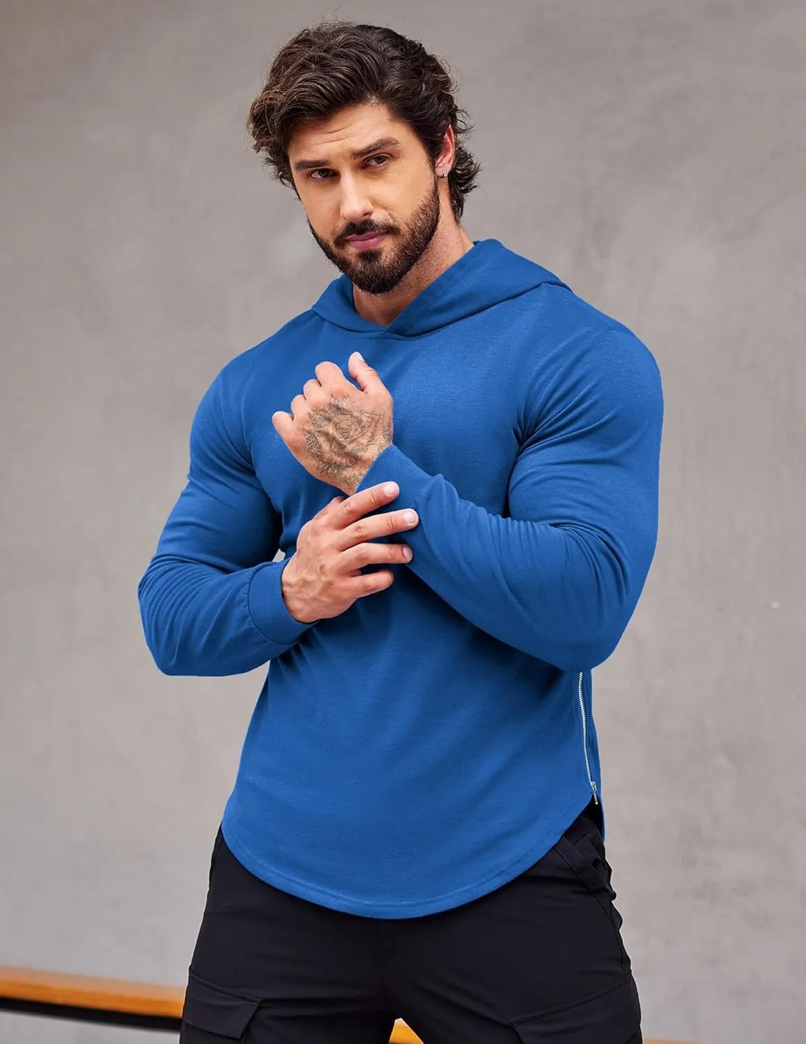 COOFANDY Men's Workout Sweatshirts Long Sleeve Muscle Fit Athletic Gym Hoodies Pullover