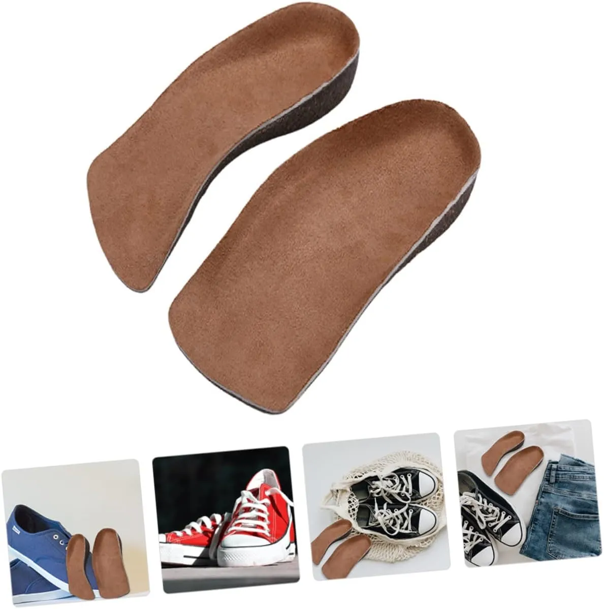 Cork Insoles for Women Men Orthotic Pads Arch Support Breathable Elastic for Sandals Sports Street Shoes