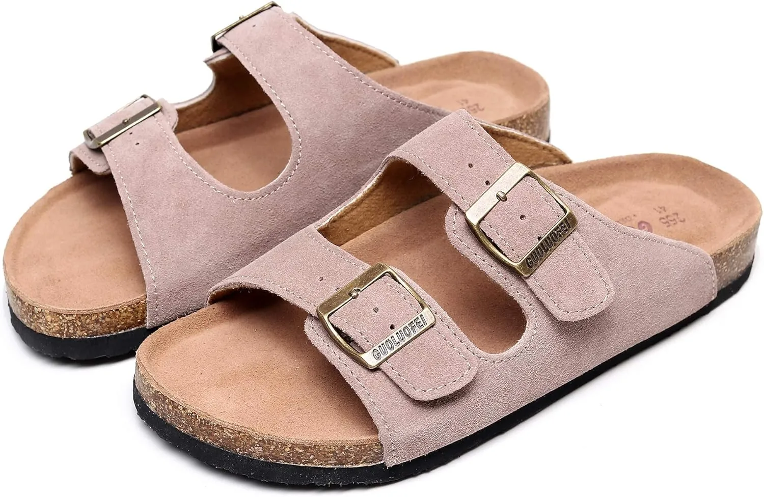 Cork Sandals Women With Arch Support, Comfortable Summer Beach Sandals For Women/Girls/Ladies,Leather Slide Shoes For Women