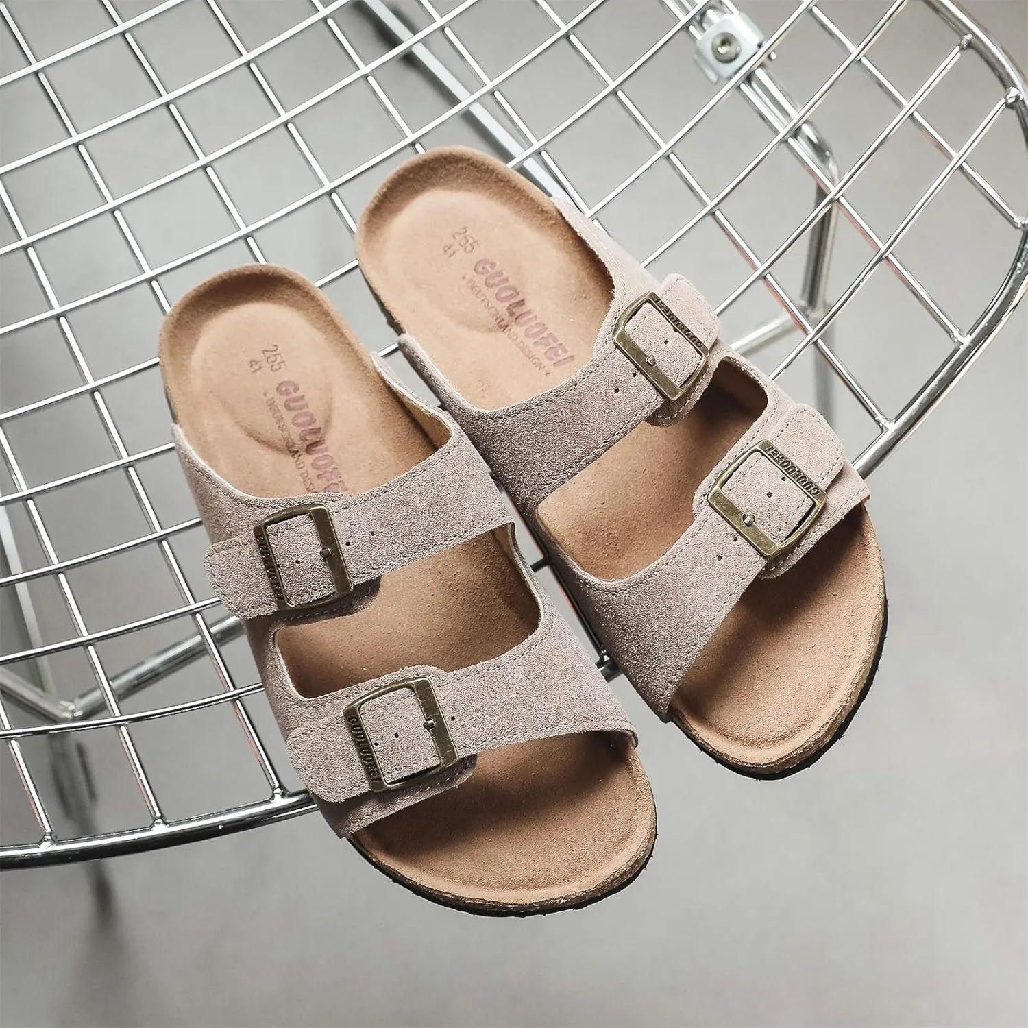 Cork Sandals Women With Arch Support, Comfortable Summer Beach Sandals For Women/Girls/Ladies,Leather Slide Shoes For Women