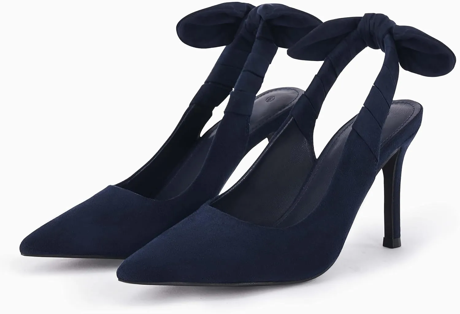 Coutgo Women's High Stiletto Heels Slingback Pointed Closed Toe Pumps Strap Bow Wedding Party Dress Shoes
