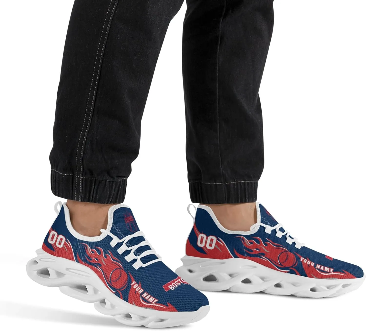 Custom Baseball Flex Control Sneakers Personalized Fan Men's Breathable Name Number Gift Workout Athletic Gym Slip-on Shoes