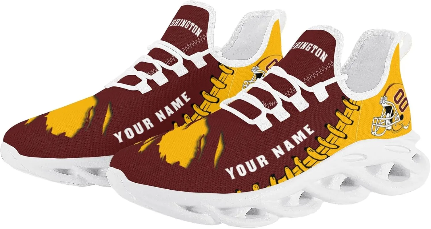 Custom Football Flex Control Sneakers Personalized Fans Men's Breathable Name Number Gifts Workout Athletic Gym Slip-on Shoes