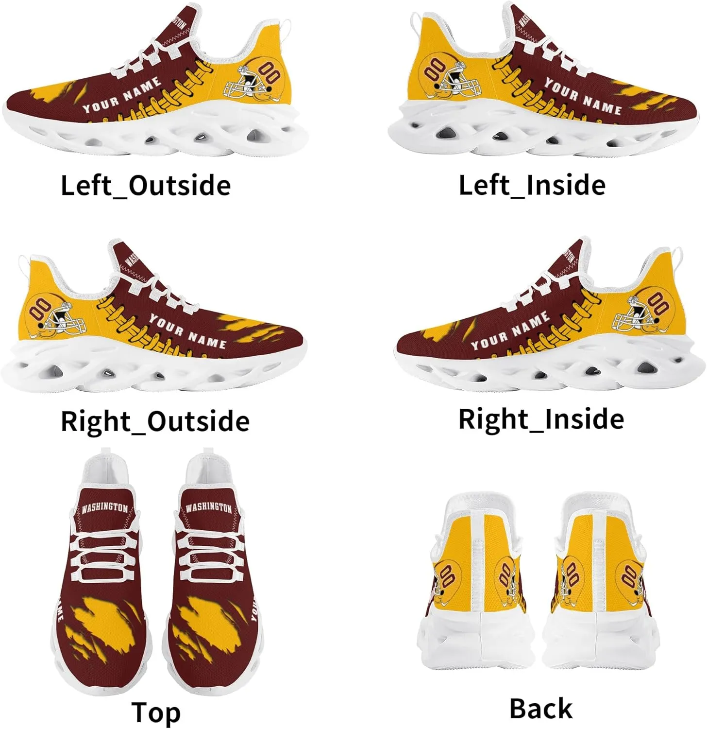 Custom Football Flex Control Sneakers Personalized Fans Men's Breathable Name Number Gifts Workout Athletic Gym Slip-on Shoes