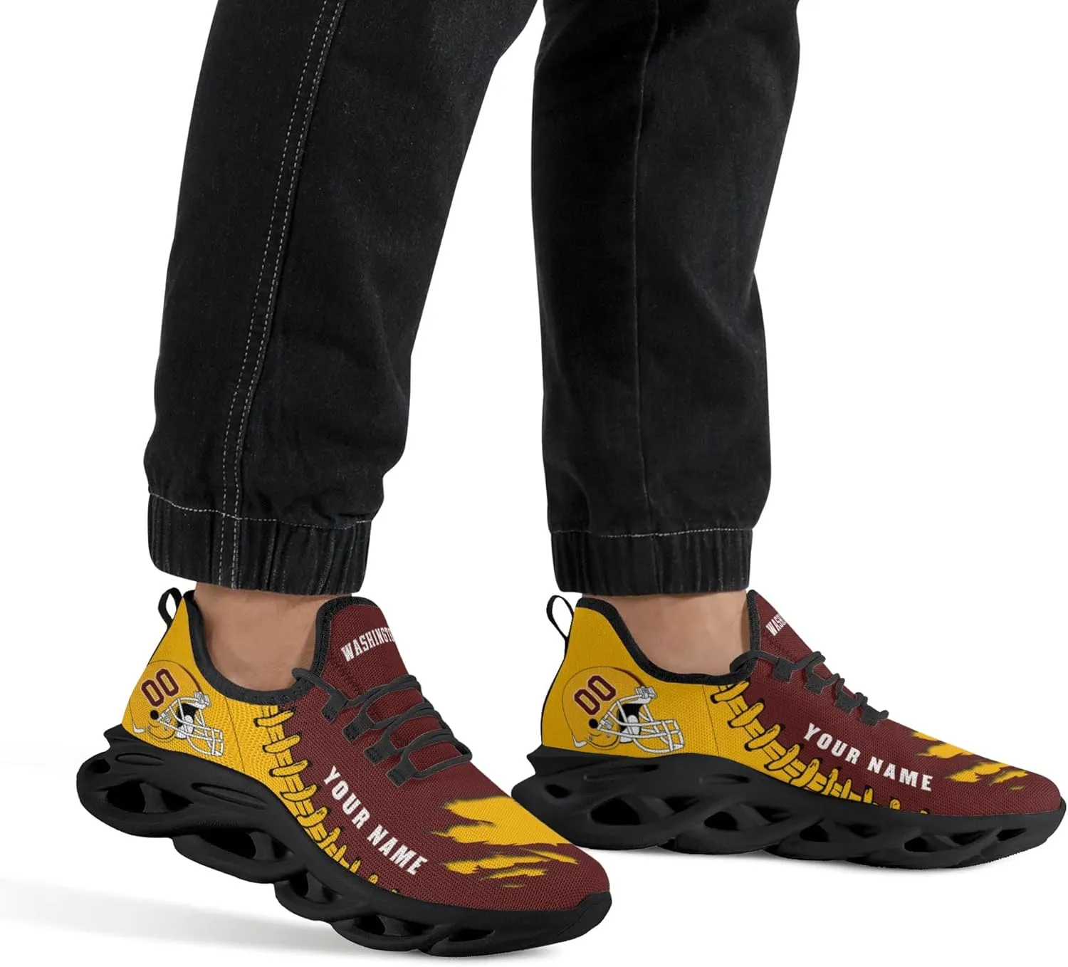 Custom Football Flex Control Sneakers Personalized Fans Men's Breathable Name Number Gifts Workout Athletic Gym Slip-on Shoes