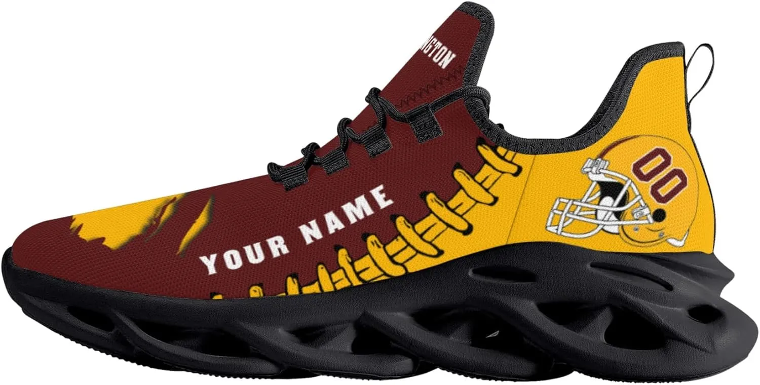 Custom Football Flex Control Sneakers Personalized Fans Men's Breathable Name Number Gifts Workout Athletic Gym Slip-on Shoes