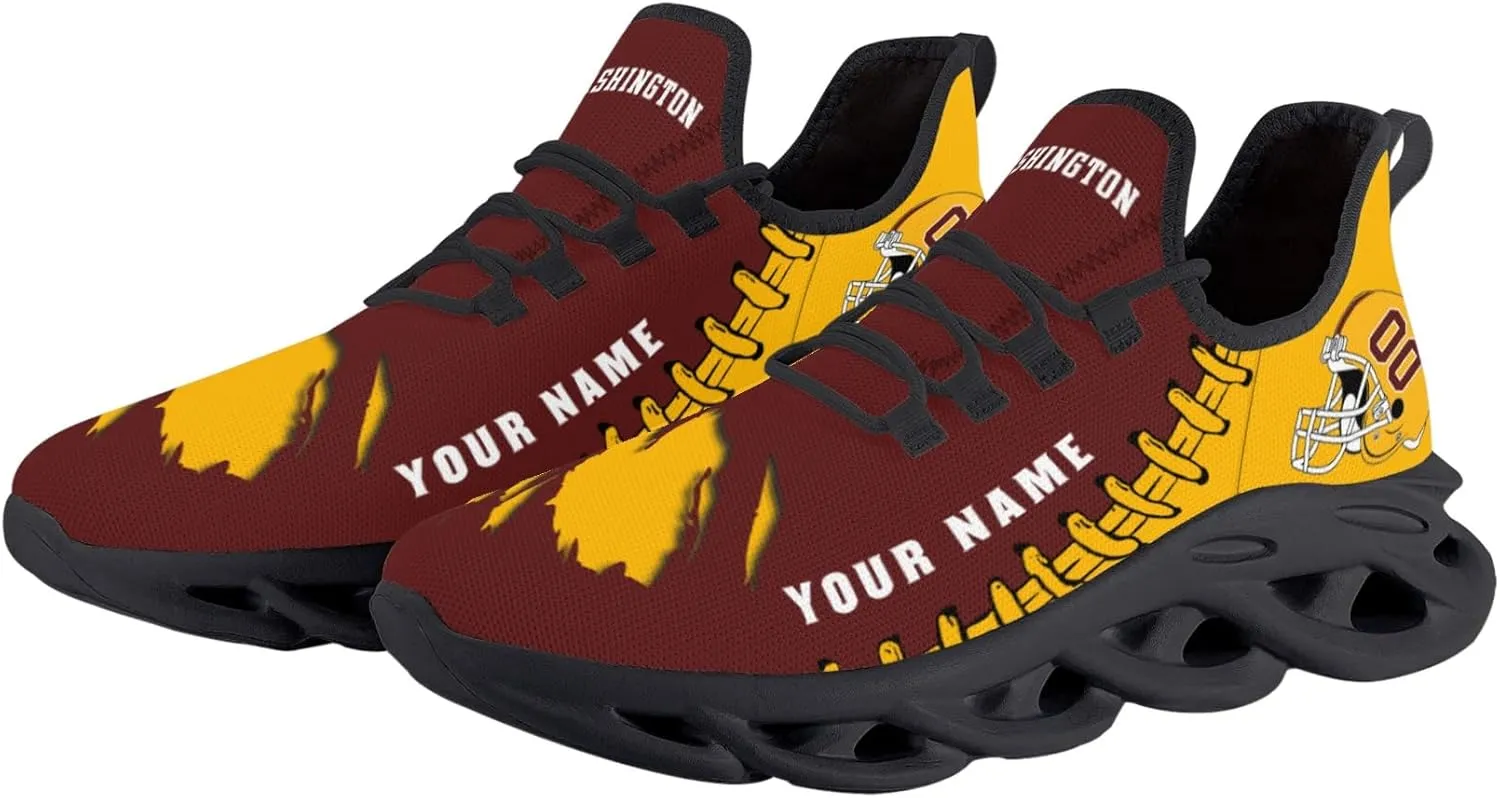 Custom Football Flex Control Sneakers Personalized Fans Men's Breathable Name Number Gifts Workout Athletic Gym Slip-on Shoes