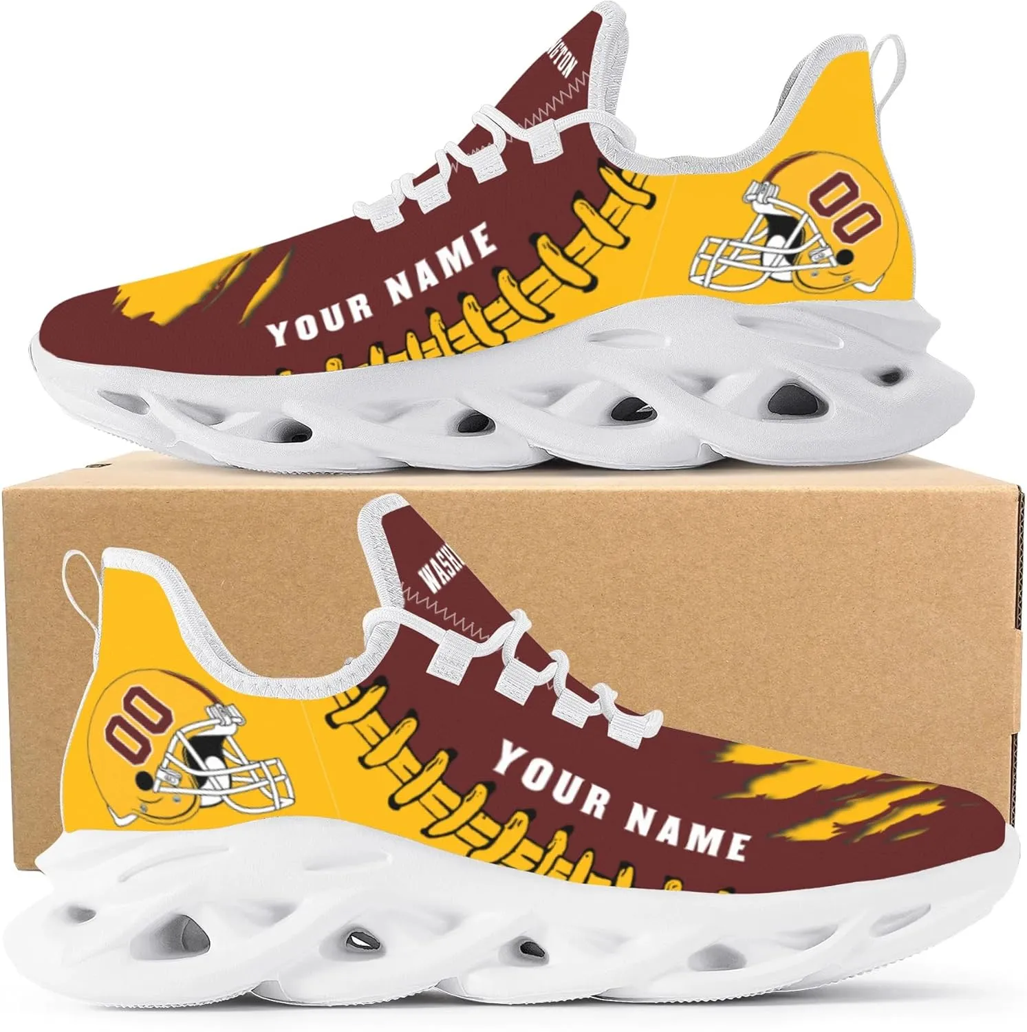 Custom Football Flex Control Sneakers Personalized Fans Men's Breathable Name Number Gifts Workout Athletic Gym Slip-on Shoes