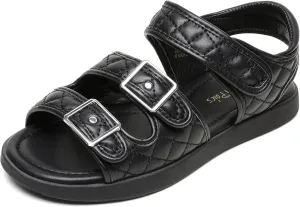DREAM PAIRS Girls Sandals Open Toe Summer Shoes with Adjustable Strap Buckle Toddler/Little Kid