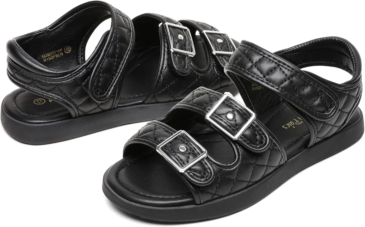 DREAM PAIRS Girls Sandals Open Toe Summer Shoes with Adjustable Strap Buckle Toddler/Little Kid