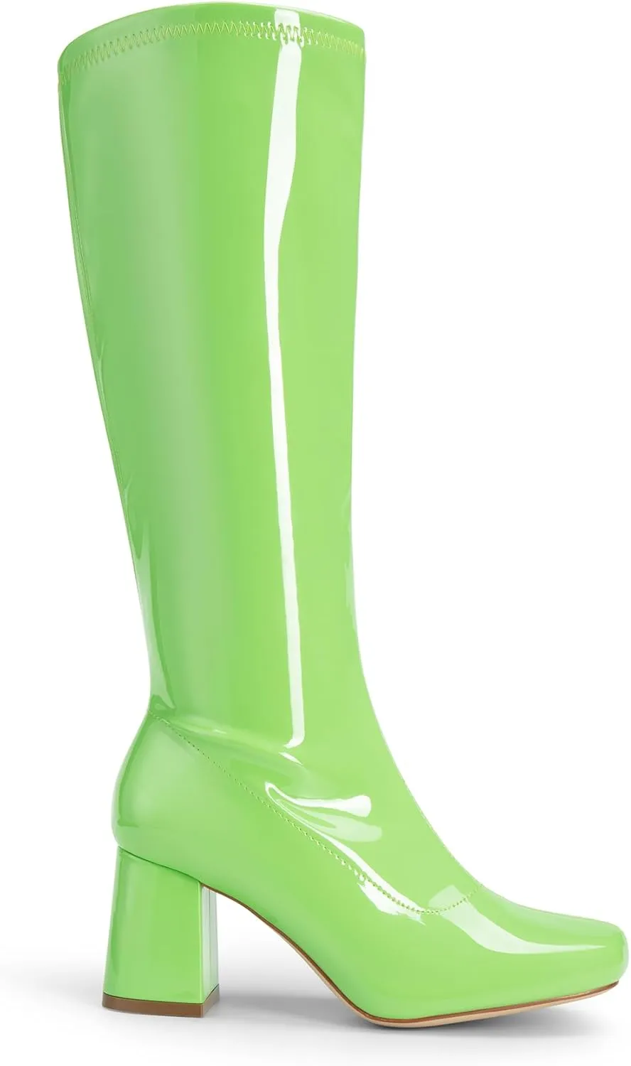 DREAM PAIRS Women's Gogo Boots, Square Toe Chunky Knee High Boots For Women
