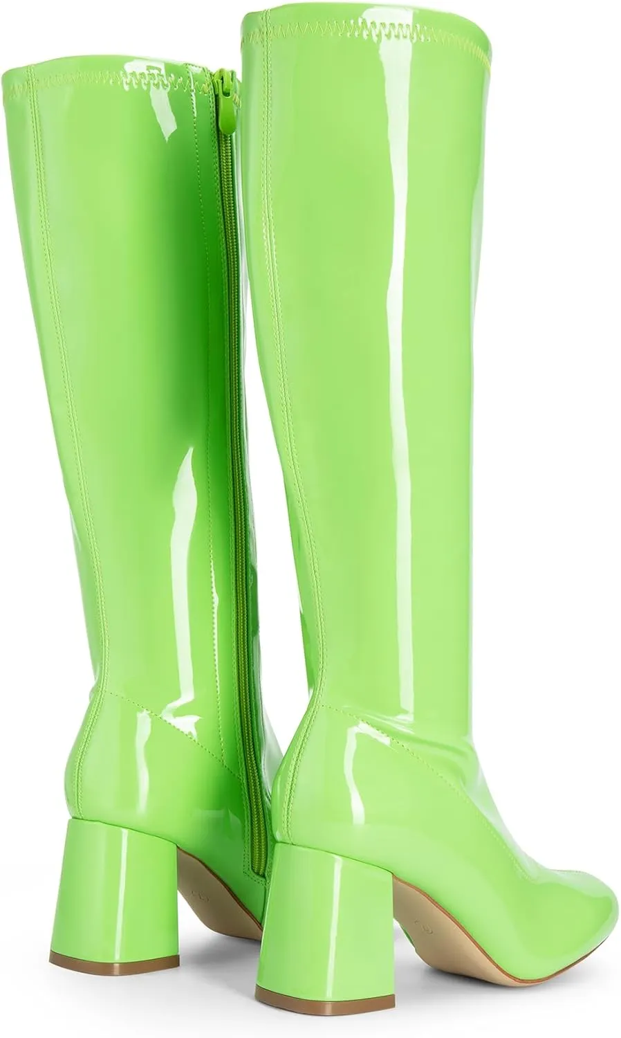 DREAM PAIRS Women's Gogo Boots, Square Toe Chunky Knee High Boots For Women