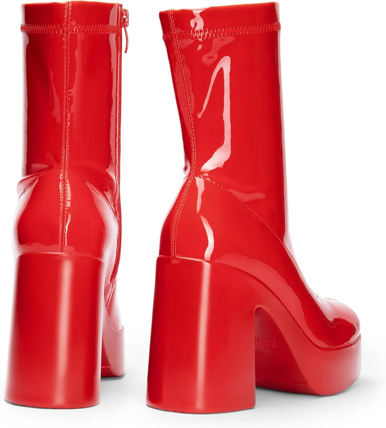 DREAM PAIRS Women's Platform Gogo Ankle Boots High Chunky Block Heel Square Toe Booties Shoes