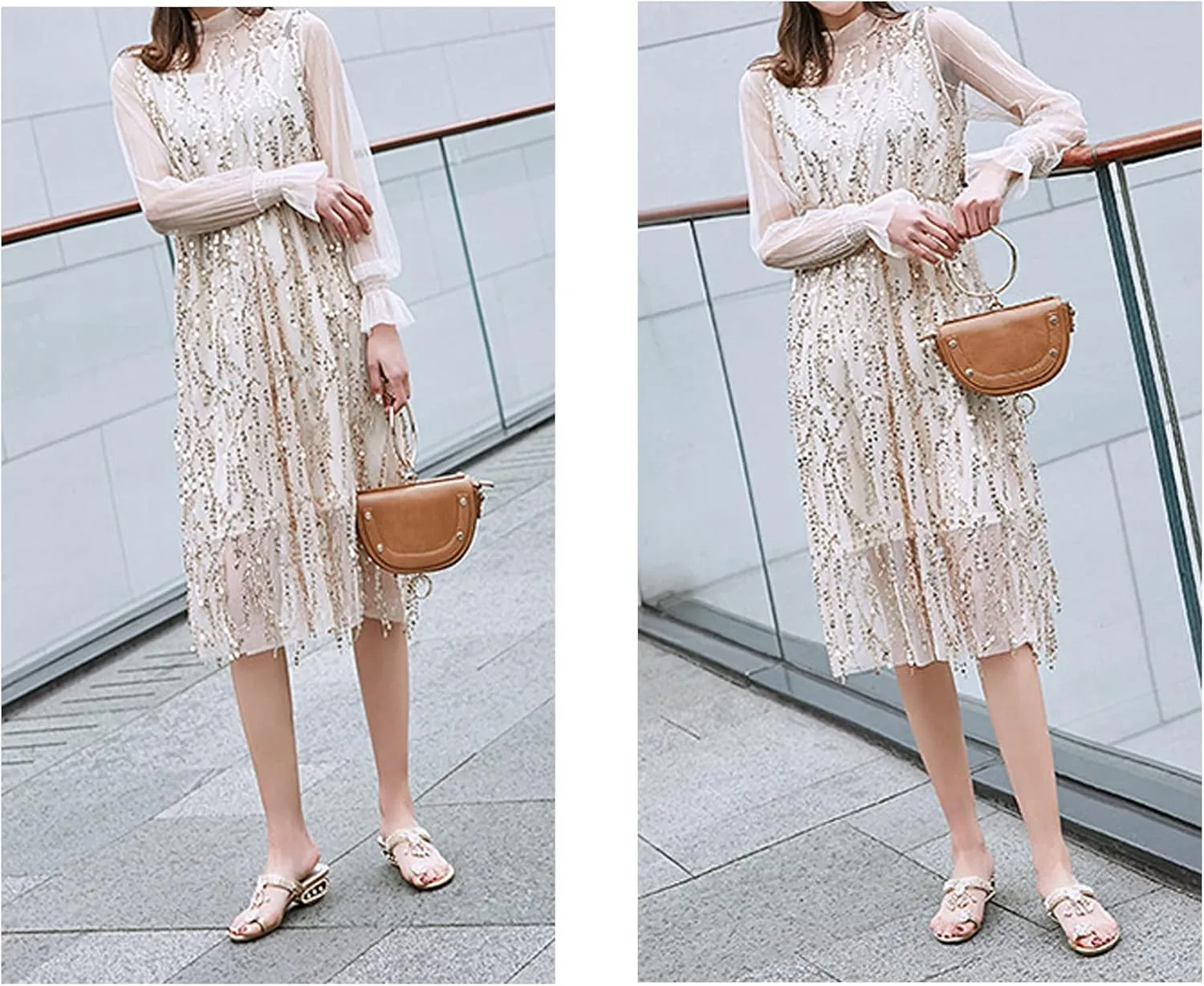 EFTCAL Women Summer Rhinestone Low Heel Toe Ring Sandals,Casual Slip On Clip Toe Sandals Beach Party Evening Slipper Sandals