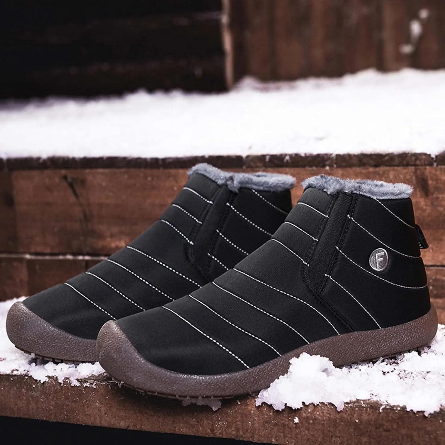 Eliogn Boys Girls Snow Boots Winter Warm High-Top Shoes Outdoor Sports Non-Slip Hiking Shoes Winter Shoes Antiskid Boots for Kids