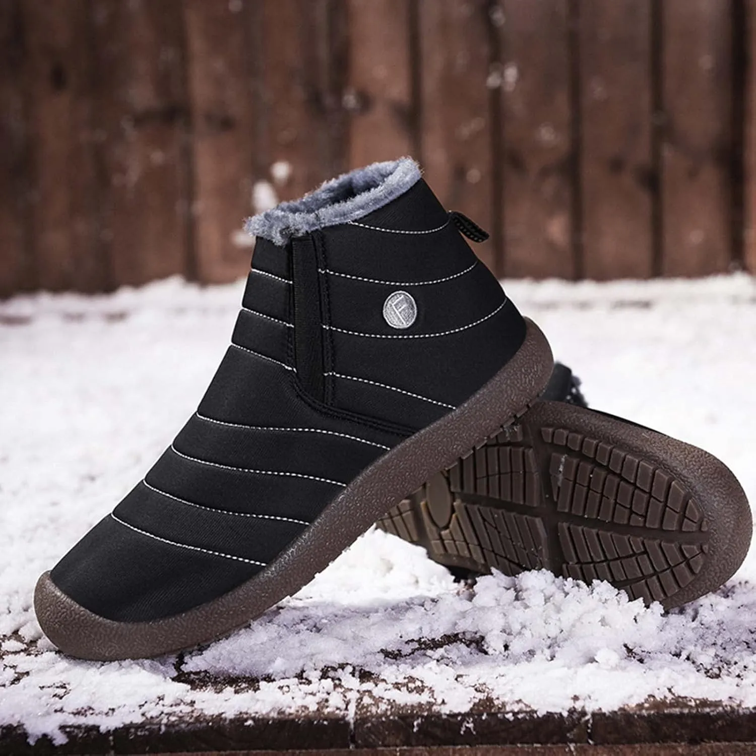Eliogn Boys Girls Snow Boots Winter Warm High-Top Shoes Outdoor Sports Non-Slip Hiking Shoes Winter Shoes Antiskid Boots for Kids